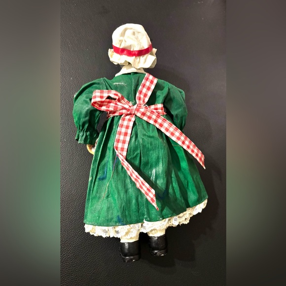2 Santa Claus Hand Painted Fabric Mache,Christmas”Lady Sweets"Fabriche Sculpture - Picture 6 of 9